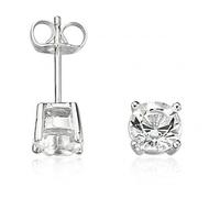 Fred Bennett Clear Crystal Stud Earring E2657C - Bold Statement - Stainless Steel