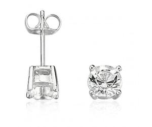 Fred Bennett Clear Crystal Stud Earring E2657C - Bold Statement - Stainless Steel