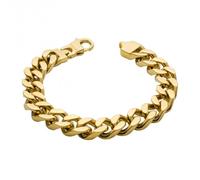 Fred Bennett Gold Plated Curb 22cm Bracelet B5444 - Bold Statement | Acotis - Stainless Steel / Gold Plated