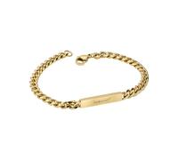 Fred Bennett Gold Tone Stainless Steel Plate Curb Chain Bracelet B5562