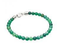 Fred Bennett Green Agate Beaded Bracelet B5426G - Contemporary Appeal | - Stainless Steel / Stone