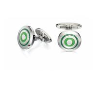 Fred Bennett Green Enamel Round Cufflinks V505 - Refined