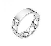 Fred Bennett ID Bar Curb Chain Ring R3858 - Premium Finish | Acotis Diamonds - Size 66 - Sterling Silver