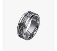 Fred Bennett Men's 8mm Filigree Tungsten Ring R3863 62 in Silver | Size: 60 (R 1/2) Fred Bennett Silver 60 (R 1/2)