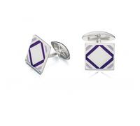 Fred Bennett Stainless Steel Purple Cufflinks V500
