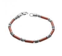 Fred Bennett Red Jasper Larvikite stones 22cm Bracelet B5443R - Refined - Stainless Steel / Red Jasper / Grey Larvikite