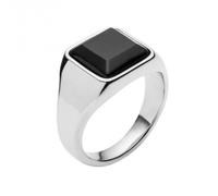 Fred Bennett Signet Black Onyx Ring R3856B - Distinctive Detail | Acotis - Size 65 - Stainless Steel / Stone