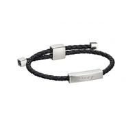 Fred Bennett 'Son' Leather Bracelet B5201 - Stainless Steel