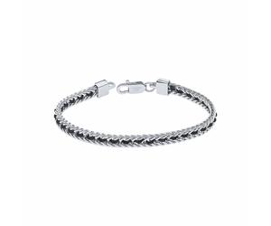 Fred Bennett Stainless Steel Black Nylon String 22cm Bracelet B5510 - Elegant - Stainless Steel / Cord