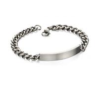 Fred Bennett Stainless Steel Diamond Cut ID Chain Bracelet B4987
