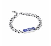 Fred Bennett Stainless Steel Lapis Stone 19-21cm Bracelet B5561 - Modern - Stainless Steel / Lapis