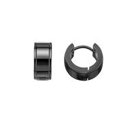 Fred Bennett Stailess Steel Black Polished Huggie Hoop Earrings E6568B