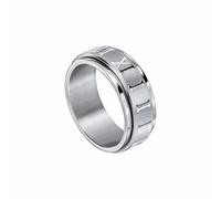 Fred Bennett Stainless Steel Roman Numerals Rotating Ring R3934 - Distinctive - Size 58 - Stainless Steel