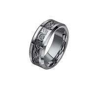 Fred Bennett Stainless Steel Tungsten Filigree Ring R3863 - Classic Look | - Size 60