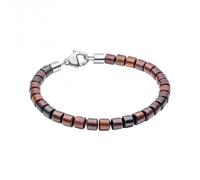 Fred Bennett Stainless Steel With Natural Wood Beads Bracelet B5460 -