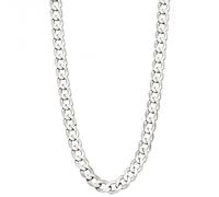 Fred Bennett Sterling Silver Diamond Cut Platinum Curb Chain 56cm Necklace - Sterling Silver