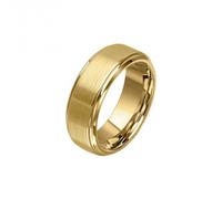 Fred Bennett Tungsten Brushed Gold Plated Ring R3862 - Timeless Design | - Size 67
