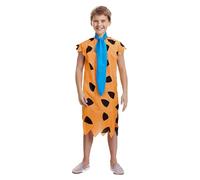 Fred Flintstone Costume for Kids Caveman Fancy Dress Savage Cartoon Characters Halloween Primitive Cosplay Outfit