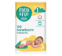 Fred & Flo Newborn Nappy Size 1 50 Pack - (Pack of 6)