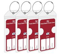 Fred Olsen Cruise Luggage Tag Holders [4 Pack] - Waterproof, Durable Plastic with Steel Loops - Fits All Fred Olsen Ships for Cruising in 2025, 2026 and 2027