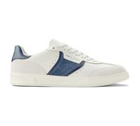 Fred Perry B4 Textured Leather & Suede Trainers - Light Ecru/Green - UK 8