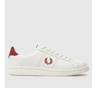 Fred Perry B721 Leather Trainers in White & Red UK 10 (EU 45)