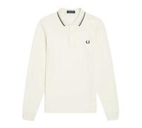 Fred Perry Black/Limestone Twin Tipped Collar Ecru White Polo Shirt - XXXL