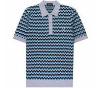 Fred Perry Boucle Jacquard Knitted Shirt - Light Smoke -K7636-146 BOU