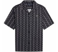 Fred Perry Cable Print Revere Collar Shirt - Black - M7818-102 CBL REV