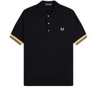 Fred Perry Contrast Cuff Knitted Shirt - Black/Champ - S - Menswear S