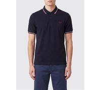 FRED PERRY Cotton Polo Shirt with Tipped Collar and Tone-on-Tone Embroidered Logo - Size: 46 - male