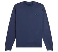 Fred Perry Crew Neck Sweatshirt - Tennis Blue/Snow White/Deep Mint - Large