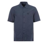 Fred Perry French Navy Marl Pocket Detail Oxford Shirt - S