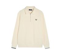 Fred Perry Half-zip Logo-embroidered Cotton Sweatshirt - Ecru - XL