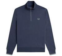 Fred Perry Half Zip Sweatshirt - Dark Airforce/Light Ice/Bay Leaf - Small