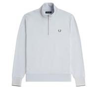 Fred Perry Mens Quarter Zip Sweatshirt - Colour: 80B Dusky Blue/Ecru/Laurel Wreath Green - Size: XL