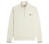 Fred Perry Half Zip Sweatshirt - Ecru/Tennis Blue - X-Large