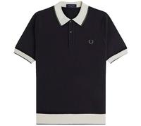 Fred Perry K1315 Contrast Tipped Knitted Shirt - Black