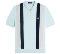 Fred Perry K1353 Multi Texture Knitted Shirt - Light Ice S S