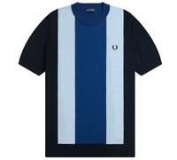 Fred Perry K7853 Striped Fine Knit T-Shirt - Navy - K7853-U56 STRP FNE