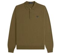 Fred Perry Knitted Merino Long Sleeve Polo Shirt - Shaded Stone - X-Large