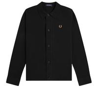 Fred Perry Mens Regular Fit Knitted Overshirt - Colour: 102 Black - Size: Medium