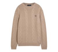 Fred Perry Logo Cable-knit Wool-blend Jumper - Cream - XL