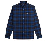 Fred Perry Long Sleeve Navy Blue Tartan Shirt - XS