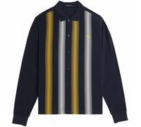 Fred Perry Long Sleeve Striped Polo Shirt - Navy - M8545-608 STRP LS P