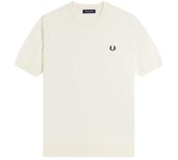 Fred Perry Long Staple Cotton Knitted T-Shirt - Ecru S S