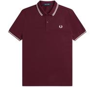 Fred Perry Mens Twin Tipped Polo Shirt Oxblood - Red Cotton - Size Medium