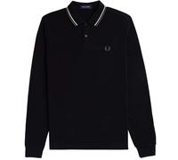 Fred Perry M3636 Long Sleeve Twin Tipped Polo Shirt - Black S