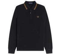 Fred Perry M3636 Long Sleeve Twin Tipped Polo Shirt - Black L L