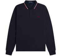 Fred Perry - Authentic Long Sleeved Twin Tipped Polo Navy, Snow White & Burnt Red - S